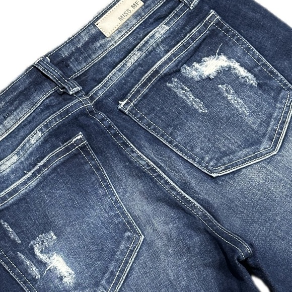 👖💎 MISS‎ ME Dark Wash Skinny Jeans | Women’s 26 | Distressed Bling Ankle Denim - Picture 1 of 7